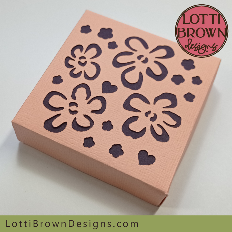 Floral gift box template for Cricut