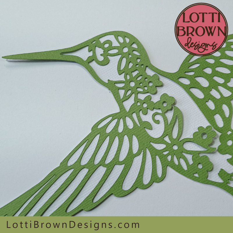 Floral hummingbird cut file - showing detail