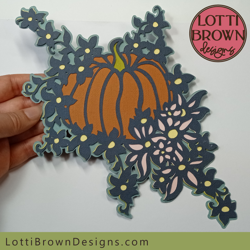 Pumpkin and Flowers layered SVG craft tutorial