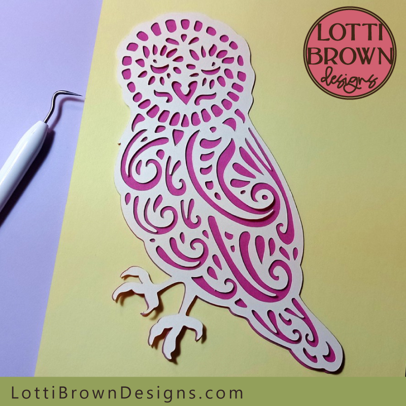 Folksy owl SVG papercut