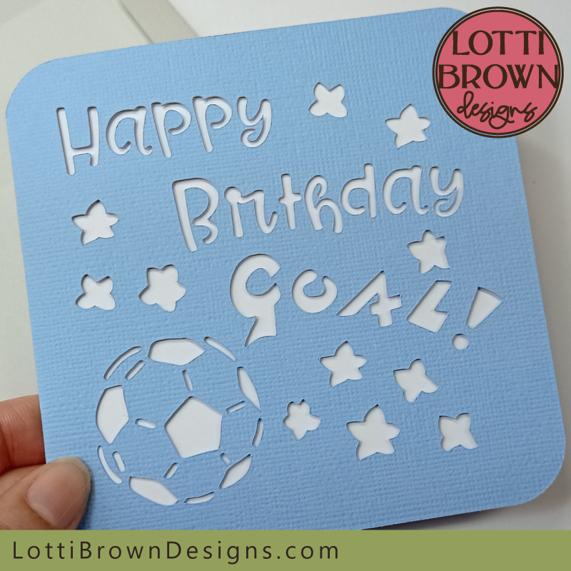 Papercut football birthday card