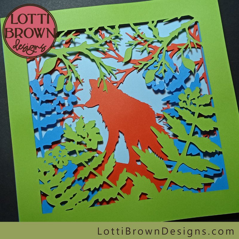 Fun Woodland Fox shadow box SVG file to create beautiful wall art for your home - makes a great Cricut project!