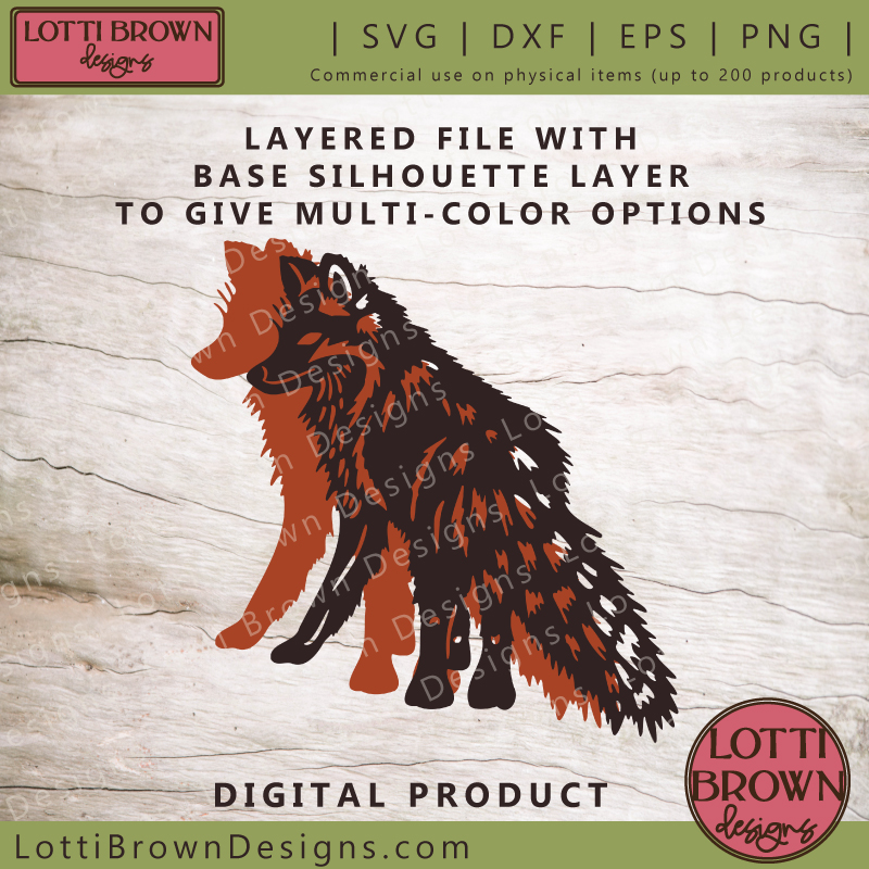 Layered fox SVG design