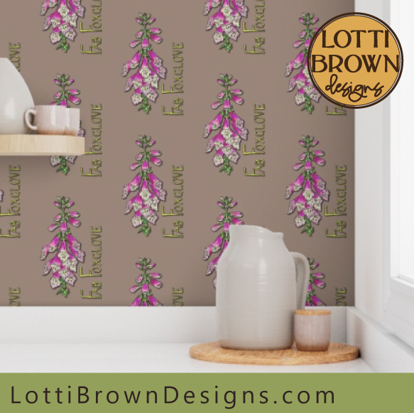 Fab Foxgloves wallpaper by Lotti Brown