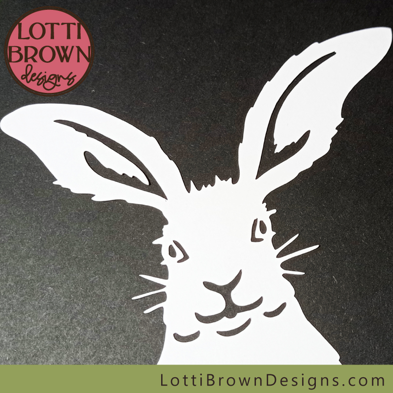 Rabbit papercut close up