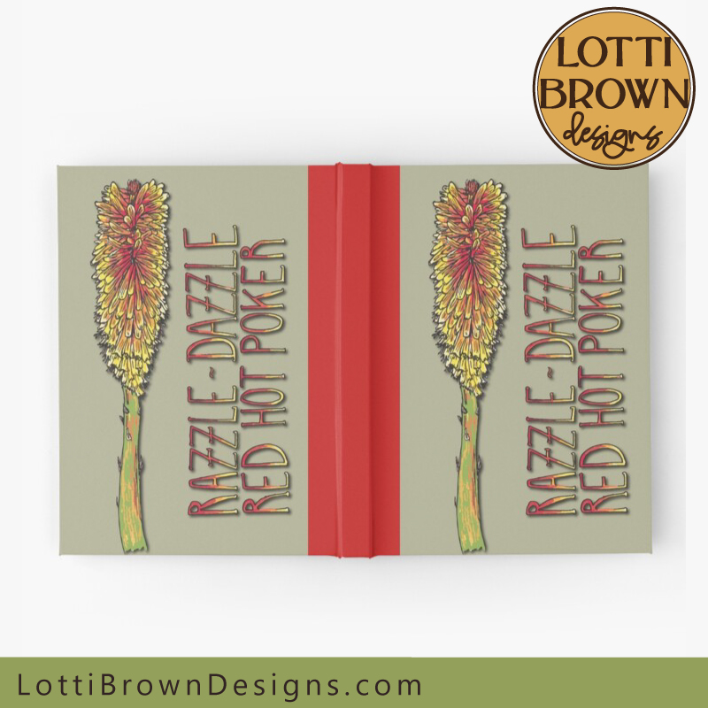 Gardener's journal with Red Hot Poker illustration