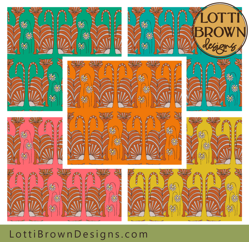 Ginger cat fabrics - bright
