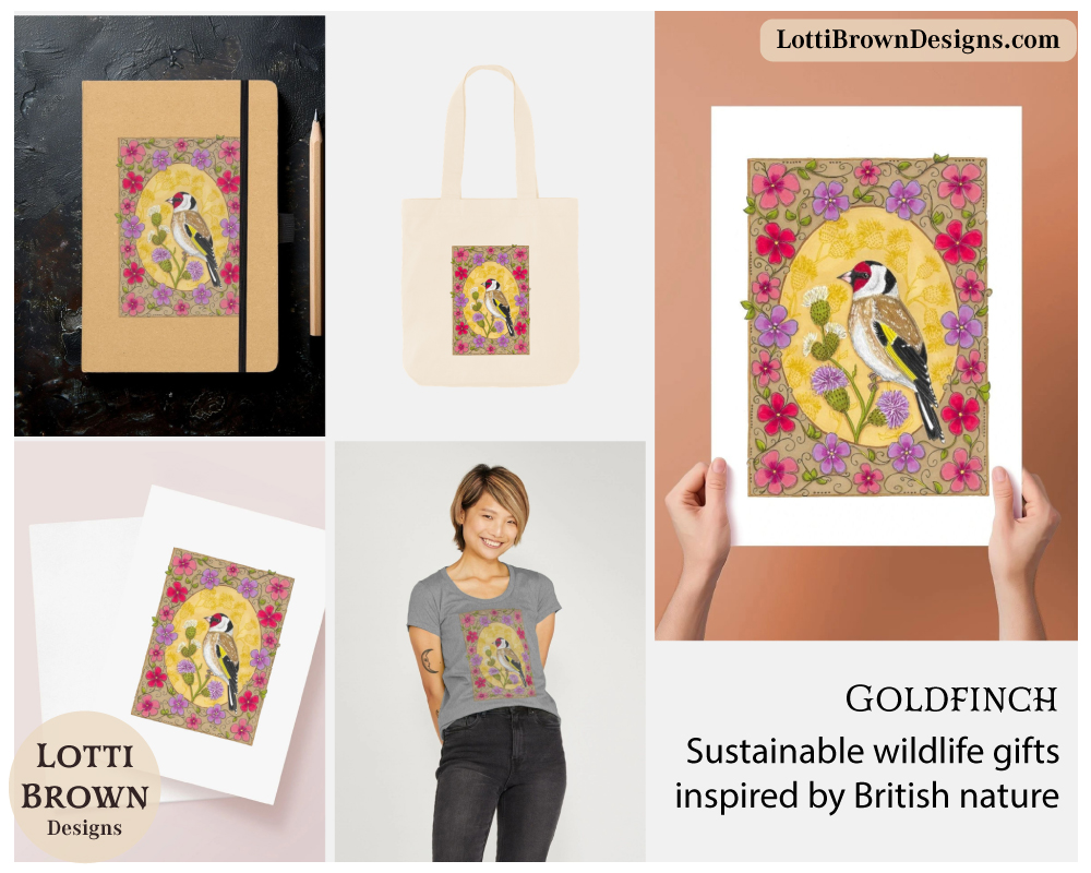 Goldfinch art prints and products