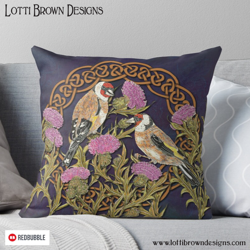 Goldfinches cushion