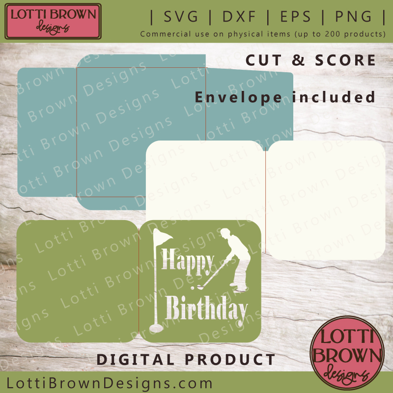 Golfer birthday card template