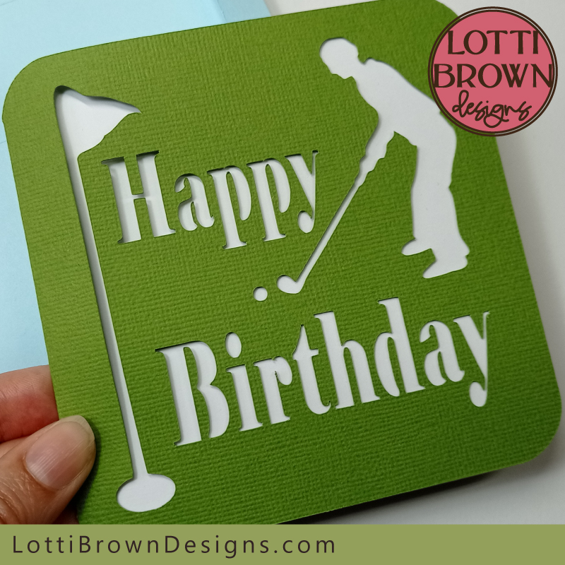 Golf birthday card template
