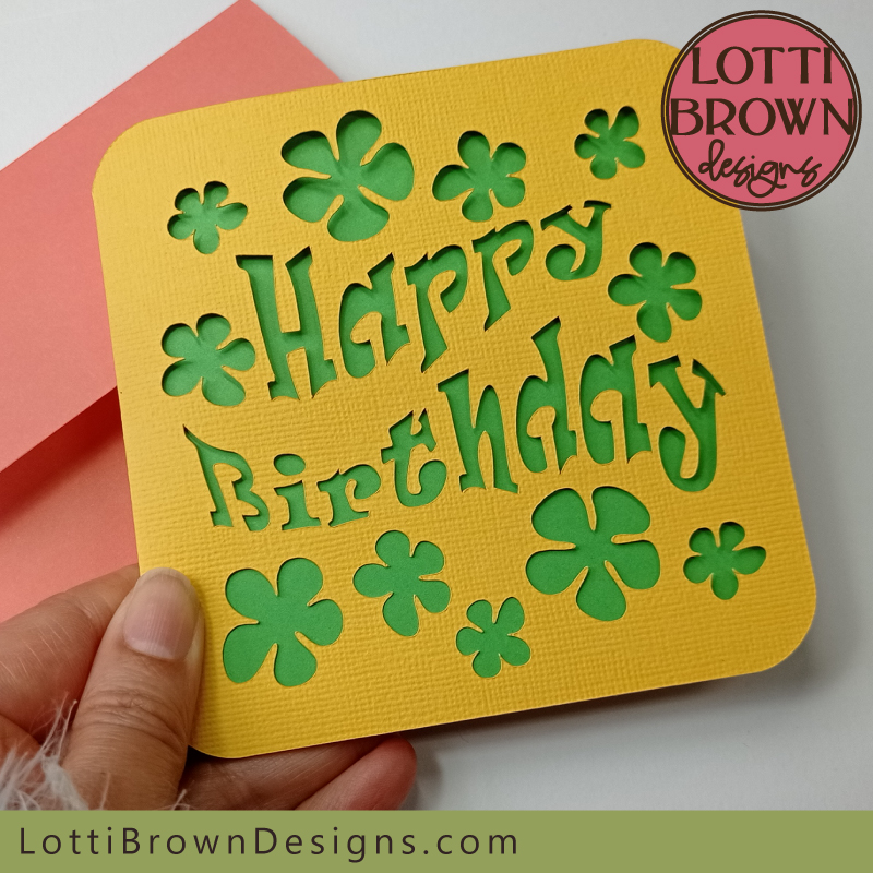 Groovy Happy Birthday card template