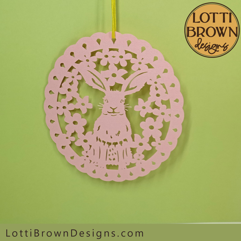 Easter bunny papercut decoration for Cricut