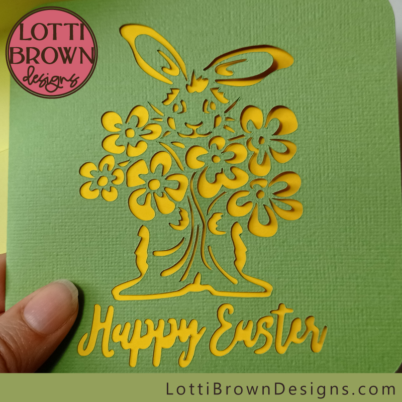 Happy Easter card template for Cricut and similar cutting machines