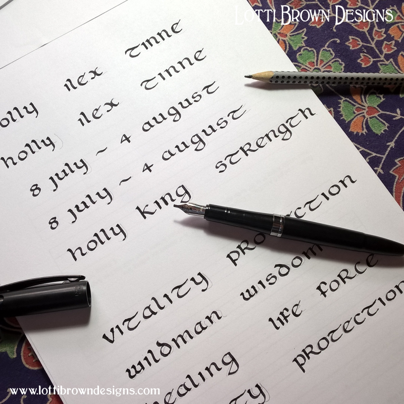 Holly meaning written in calligraphy