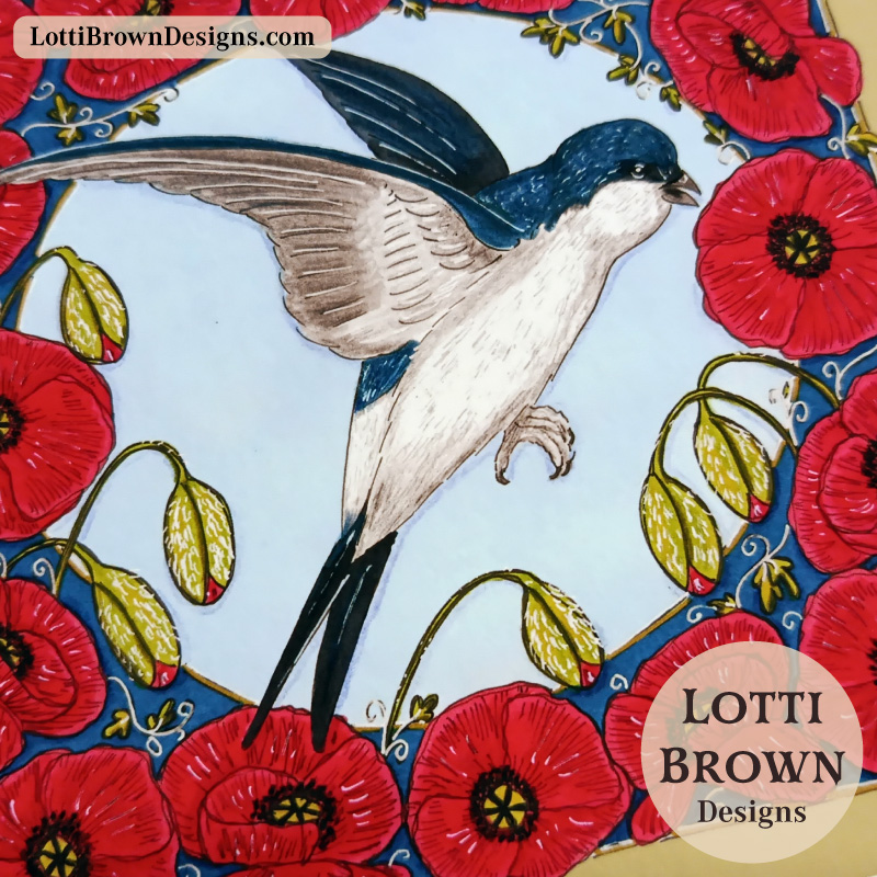 House martin art print (detail)