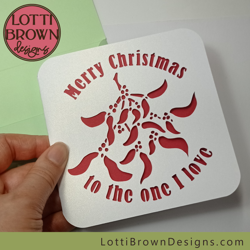 One I Love Christmas card SVG template