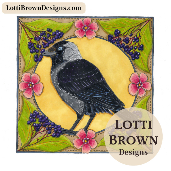 Jackdaw art by Lotti Brown