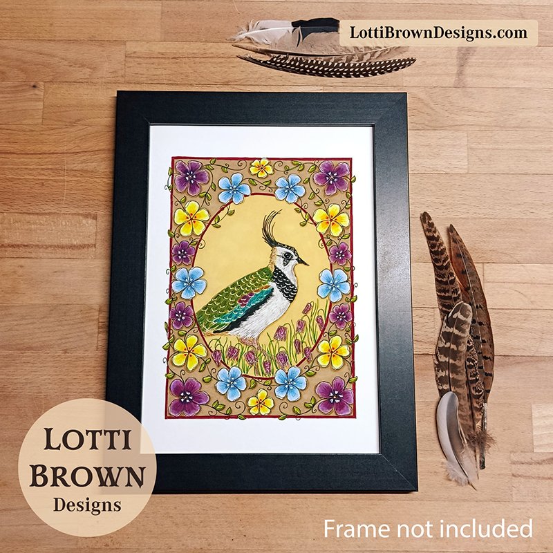 Lapwing eco-friendly art print