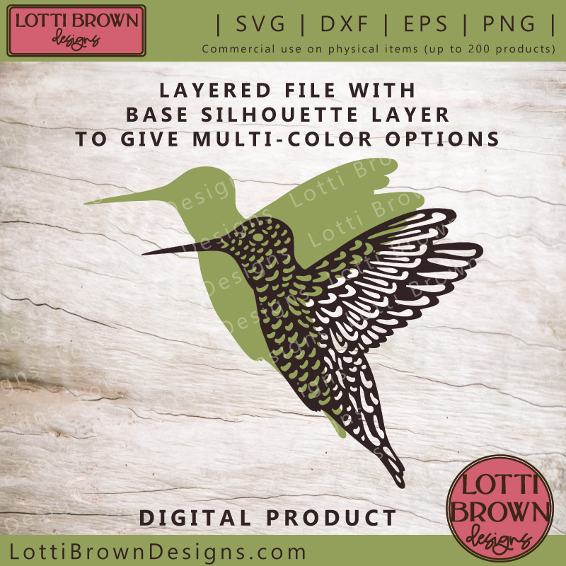 Profile hummingbird layered SVG