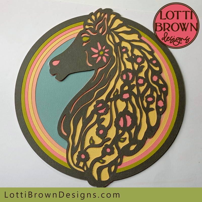 Rainbow horse face SVG