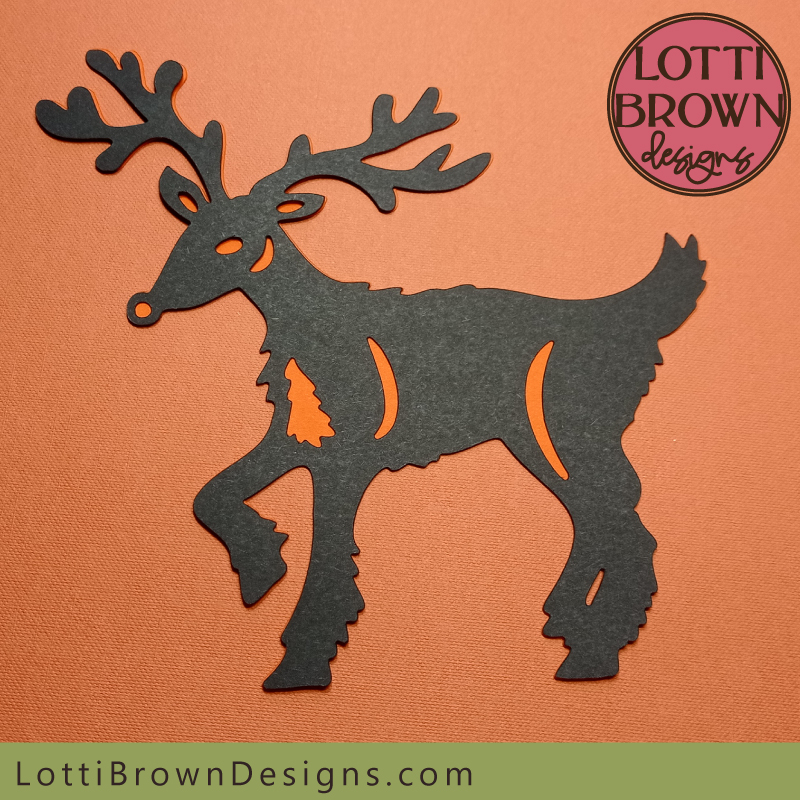 Reindeer SVG cut in lightweight cardstock