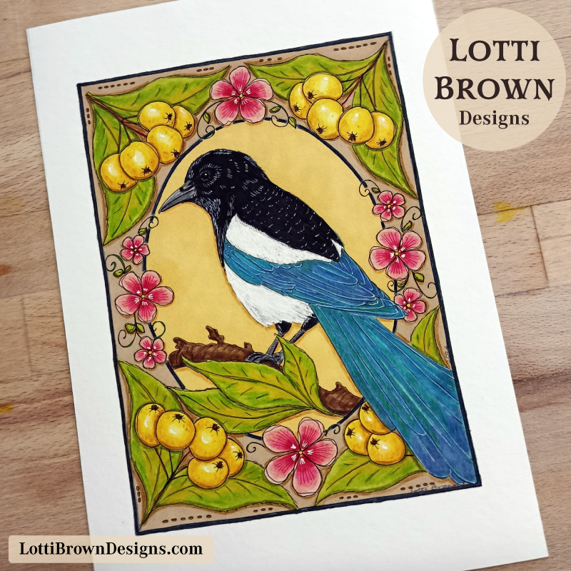 Magpie art print
