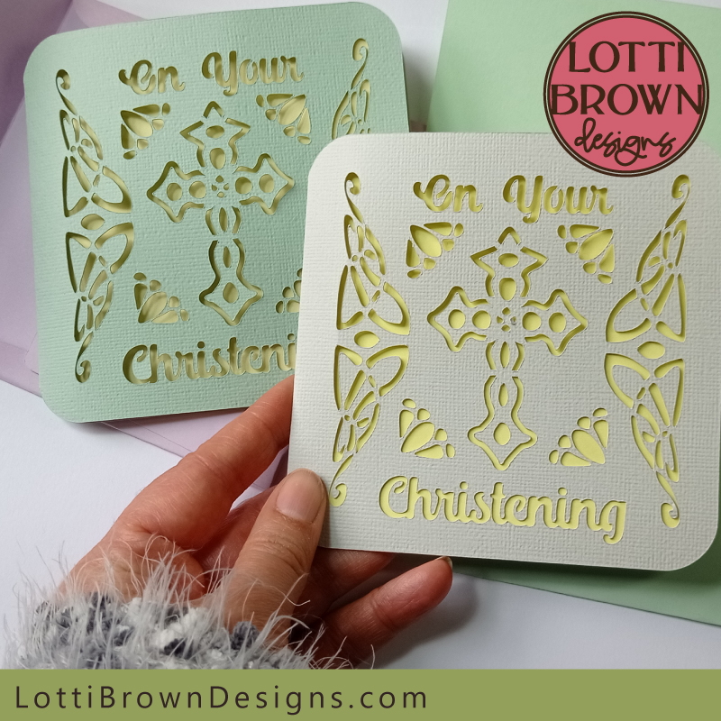 Christening card template for Cricut