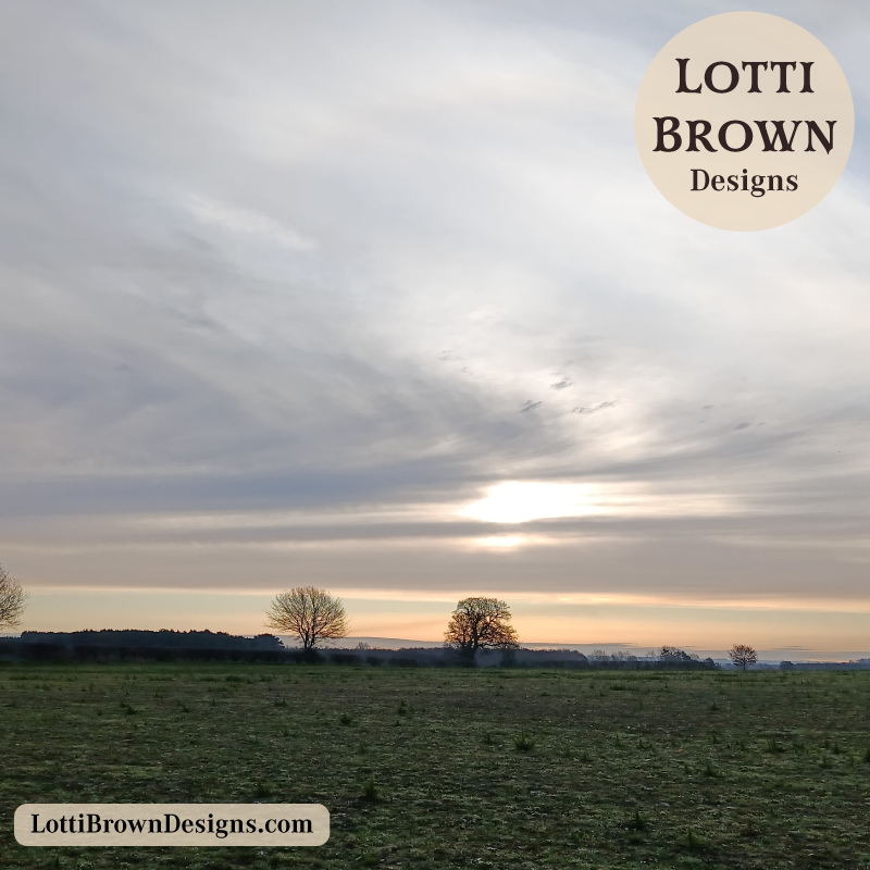 March fields and hedgerows in the UK