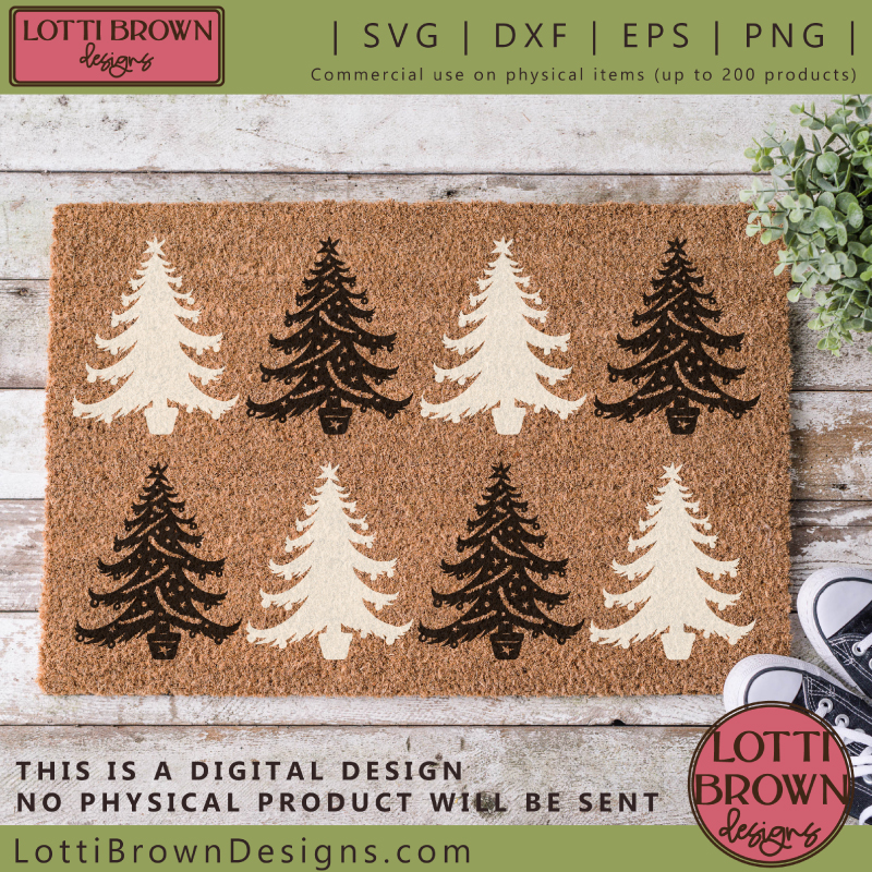 Christmas tree SVG file doormat idea