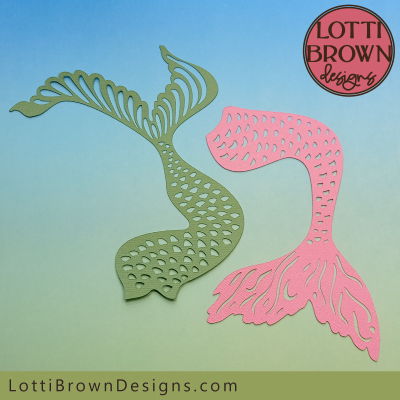 Pretty mermaid tail SVG files - set of 2 - for Cricut and other cutting machines...