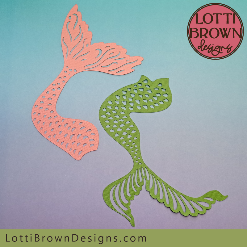 Papercut mermaid tail SVGs