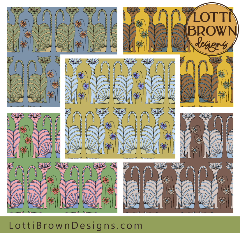 Multicolor cat cotton fabrics