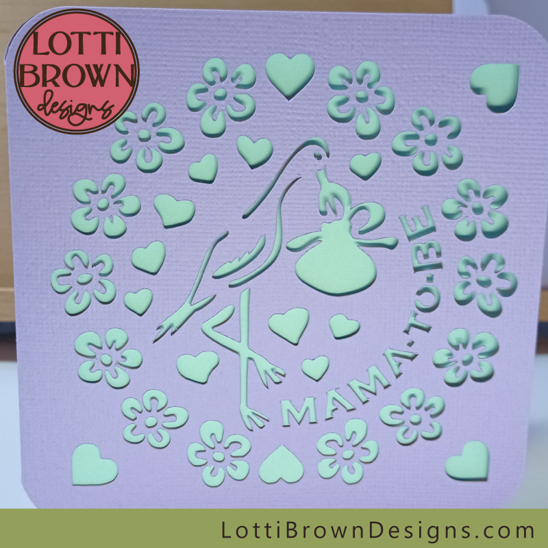 Mama-to-Be baby shower card SVG template