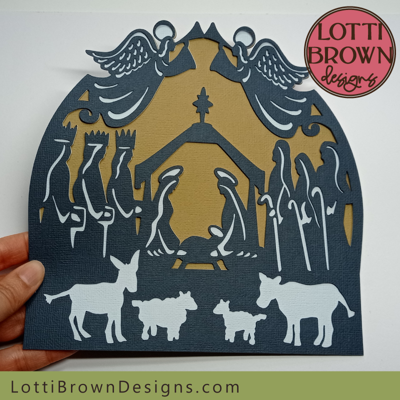 Simple nativity SVG template - cut in Sizzix cardstock with Cricut Maker