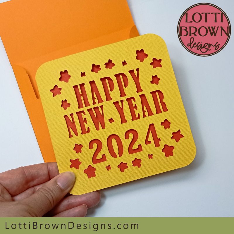Happy New Year 2024 card template