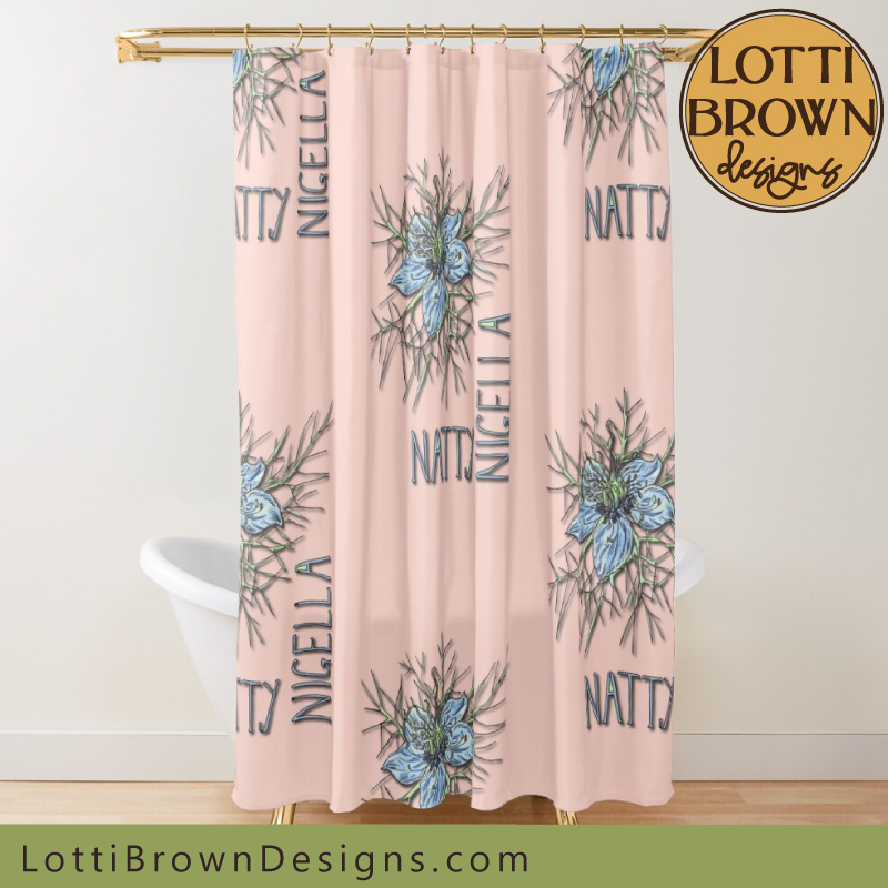 Pink Nigella shower curtain