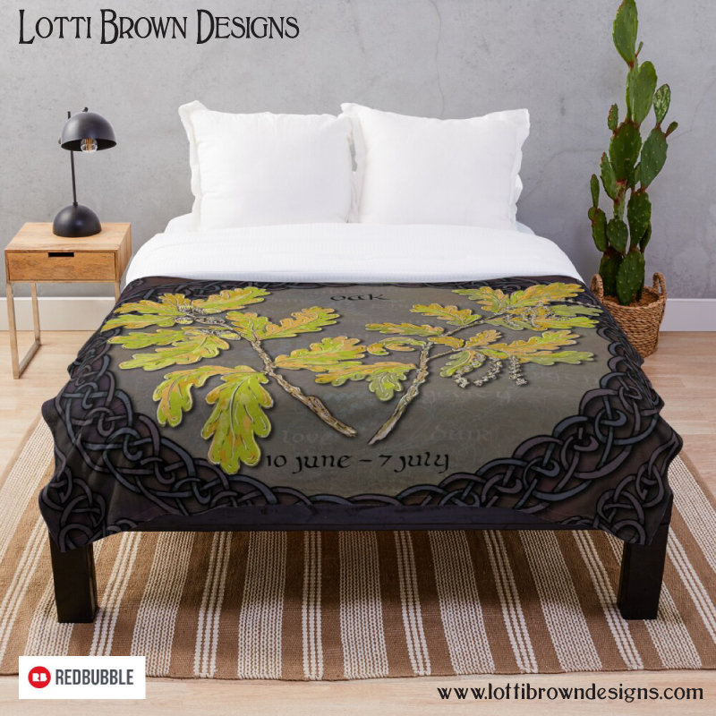 Celtic oak throw blanket