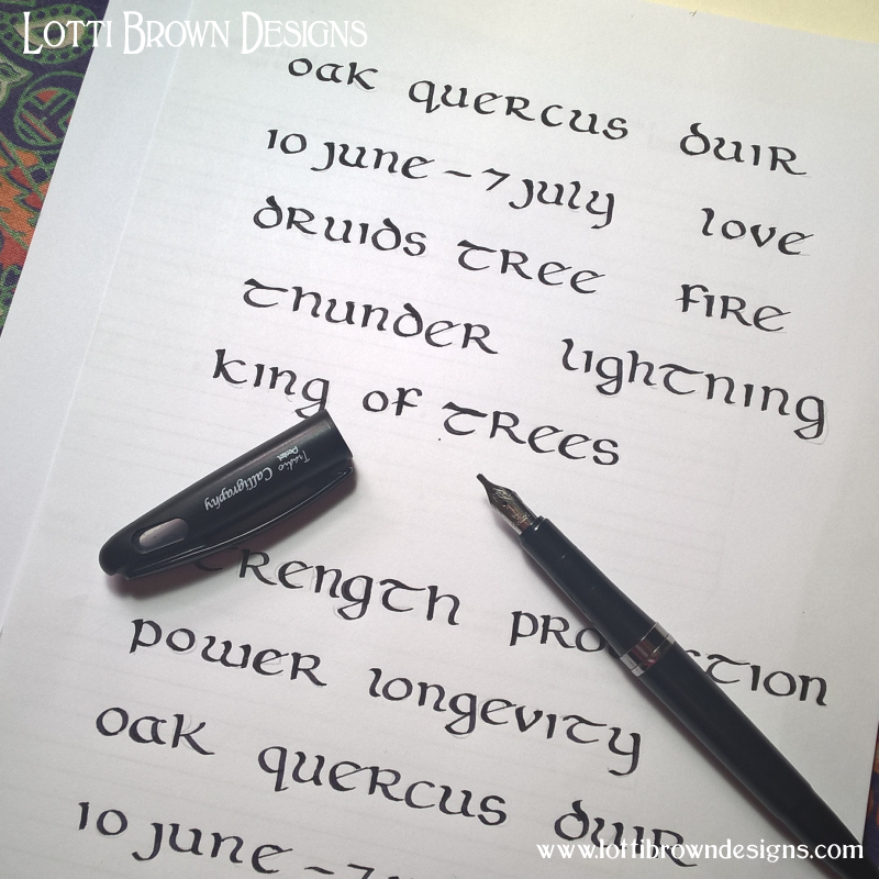 Oak tree calligraphy