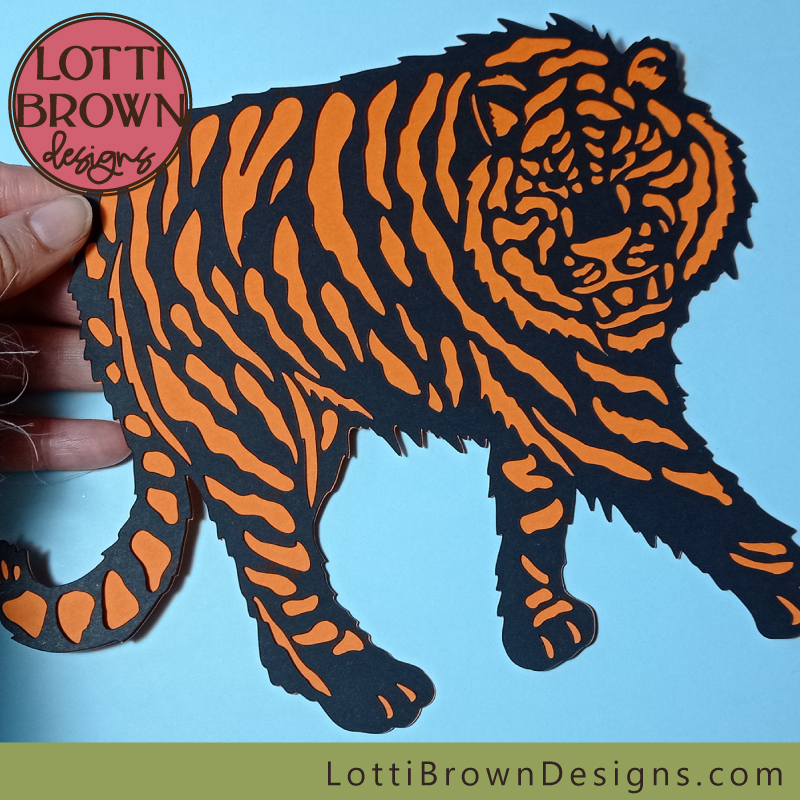 Papercut tiger SVG