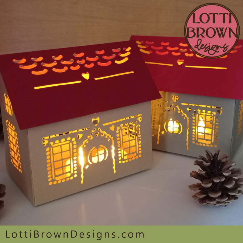 Light-up paper gingerbread house craft tutorial