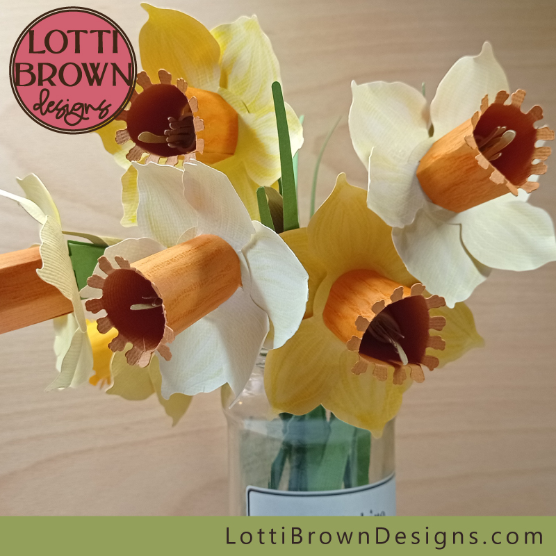 Paper daffodil project idea for Cricut
