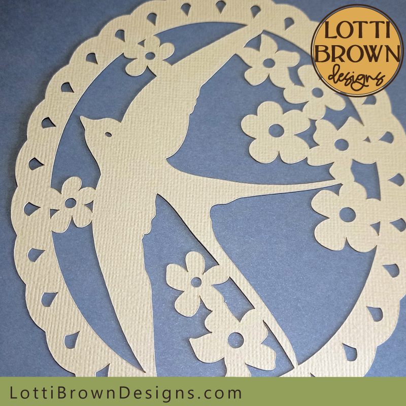Swallow paper decoration template