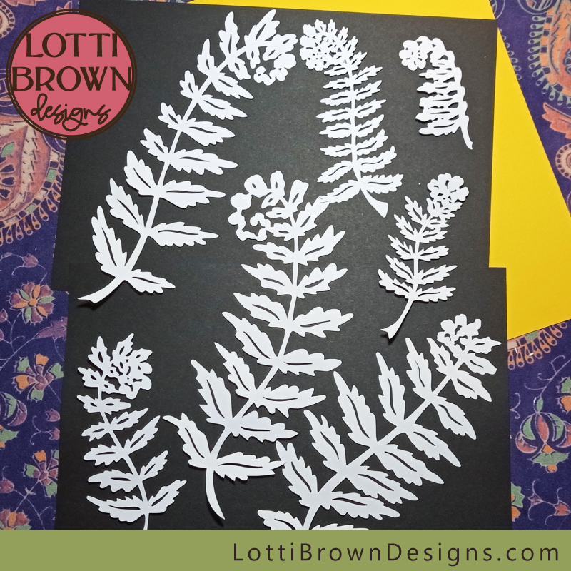 Papercut ferns templates SVG bundle