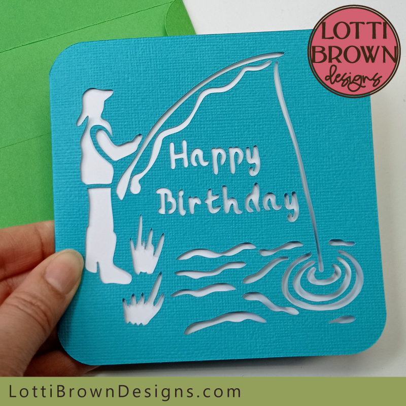 Fishing birthday card template