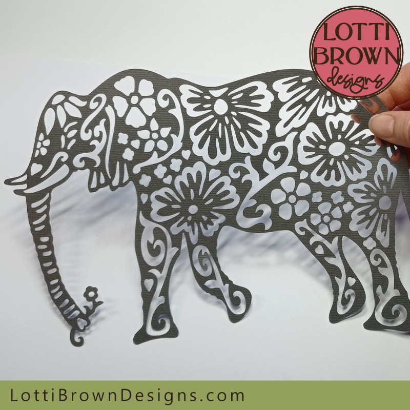 Floral elephant SVG cut file for cutting machine crafts