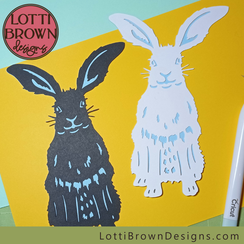 papercut rabbit SVG templates