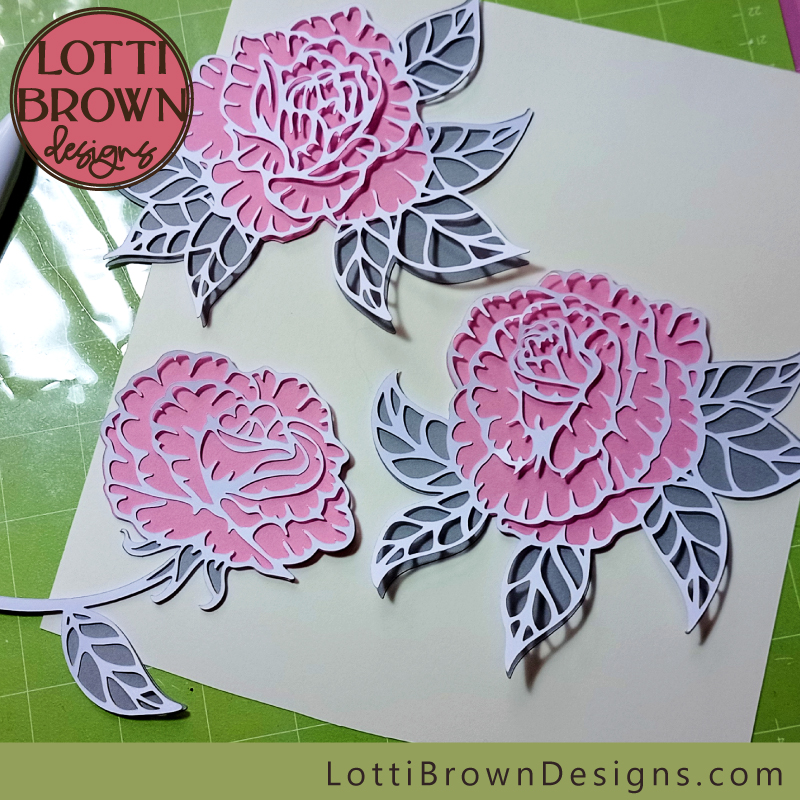 Intricate papercut roses