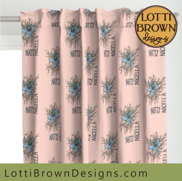 Nigella curtains by Lotti Brown at Spoonflower