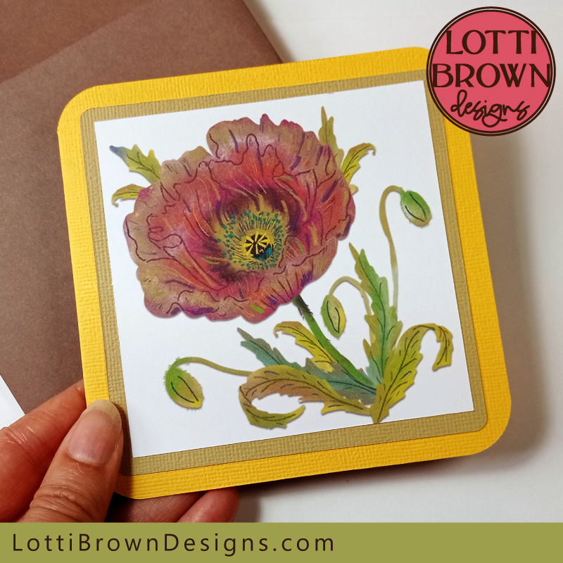 Poppy print then cut card template